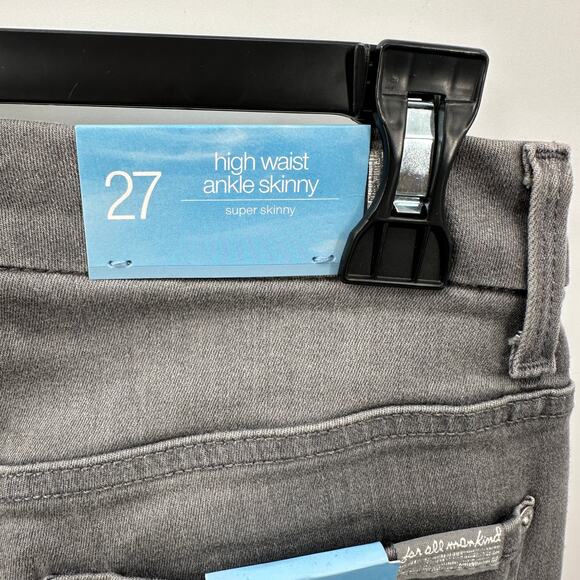 7 FOR ALL MANKIND NWT B(air) Skinny Distressed Jeans in Chrysler Grey // 27 - Picture 7 of 9